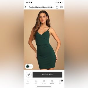 NEVER WORN. Lulus Feeling Flattered Emerald Green Bodycon Mini Dress